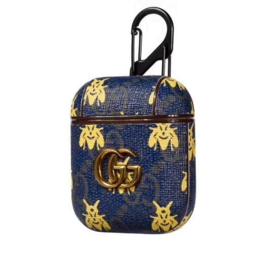 Gucci GG Style Dark Blue Butterfly ShockProof Case for Apple Airpods 1 & 2s