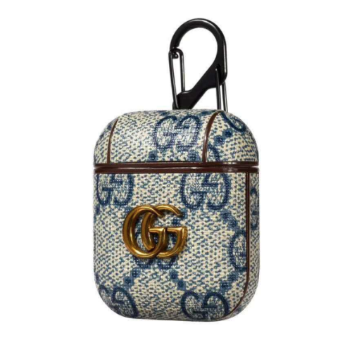 Gucci GG Style Light Blue ShockProof Case for Apple Airpods 1 & 2