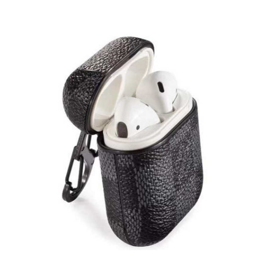 Checkered Leather ShockProof AirPods Case