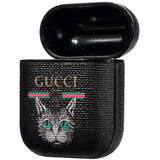 Gucci Cat Style Leather ShockProof Case for Apple Airpods 1 & 2