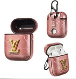 LV Style Leather ShockProof Case for Apple Airpods 1 & 2