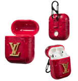 LV Style Leather ShockProof Case for Apple Airpods 1 & 2